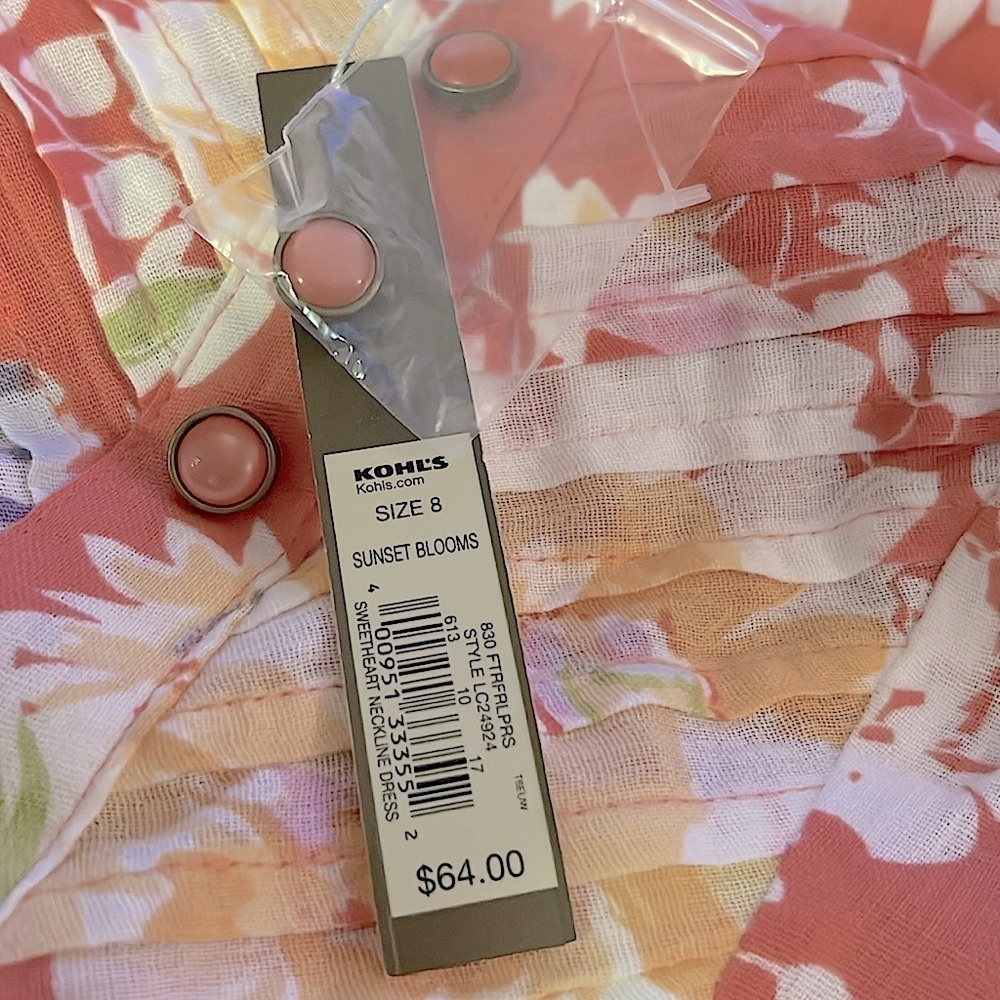 LAUREN CONRAD • Women’s Floral Sunset Blooms Sweetheart Neckline Dress - Picture 6 of 6